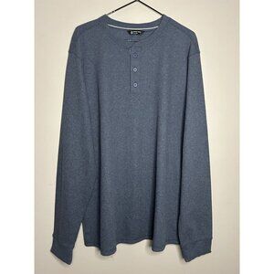 Member's Mark Men's Size XL Regular Fit Long Sleeve Thermal Henley Shirt Blue